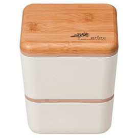 Masakazu ARBRE Bamboo Square Nest Lunch White Size: Approx. W10, D10, H11, 27274