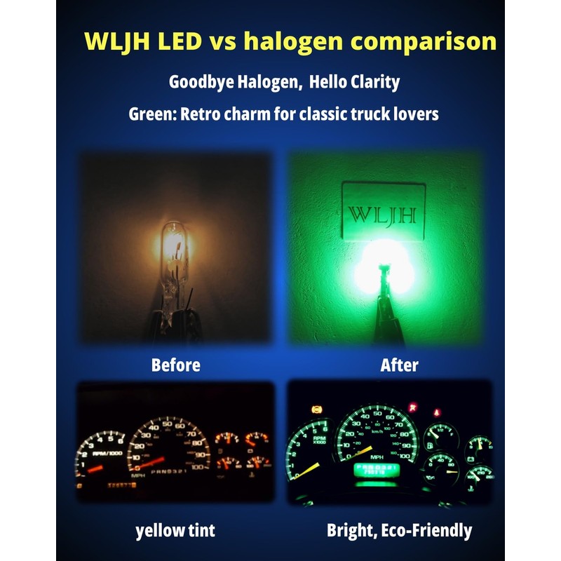 WLJH 74 Led Bulb Dash Lights Super Bright T5 2721
