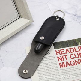 Fashion PU Leather Lipstick Case Keyring Keychain, Portable Lip Balm Storage Bag (Single Pack) Free Size / One Color 4ea