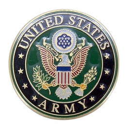 United States Army Military Green Metal Decal Emblem, 2 Inch