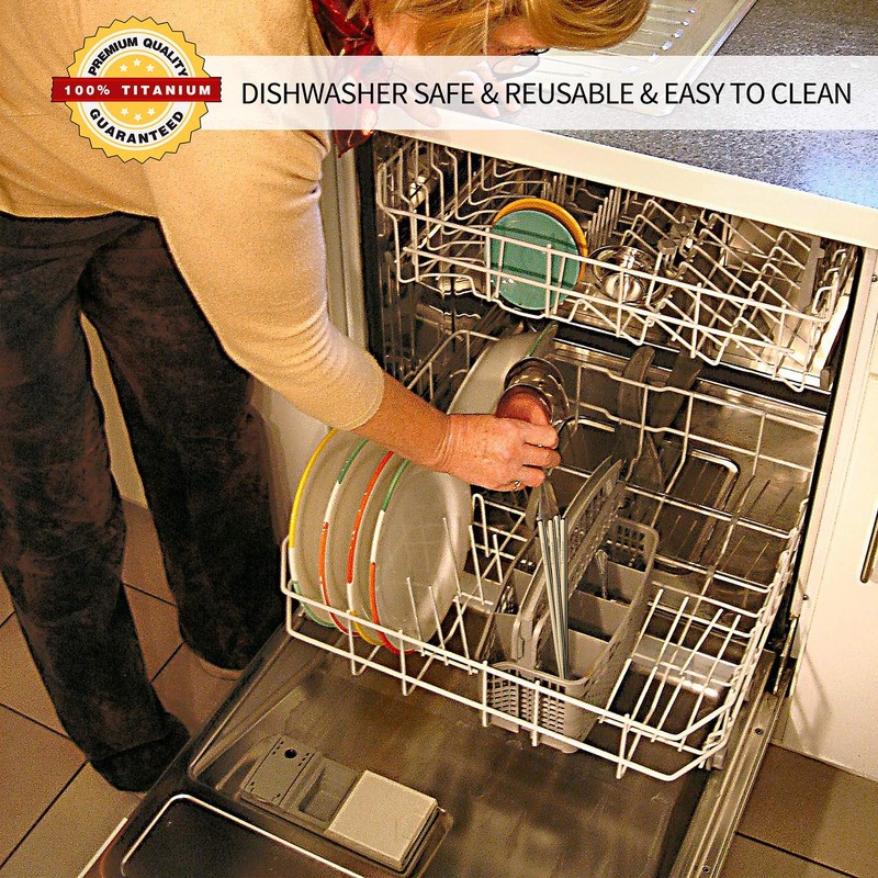 Tibitdeer Titanium Chopsticks, 2 Pairs 9 Inch Reusable Dishwasher Safe