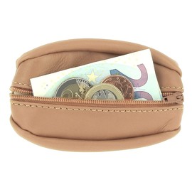 Karl Loven Men's Genuine Leather Small Black Lightweight Slim and Durable Double Compartment Money Banknote Keyring, Brown, Taille Unique, Purses