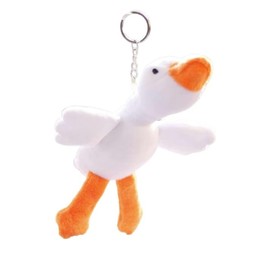 LNYMZD White Plush Duck Car Keychain, Cotton Filling Stuffed Animal Fluffy Duck Plushie Car Keychain Hanging Charms Stuffed Animals