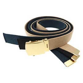 Thomas Bates Cargo Cotton Brass Buckle Military Belt 3-Pack