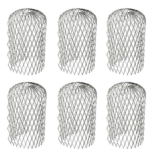 Orgrimmar 6PCS Gutter Guard Strainer Aluminum Downspout Mesh Filter Preventing Blockage Leaves Debris from Clogging Pipes(3 inch)