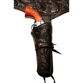 38/357 Caliber Black Leather Gun Holster Size 34
