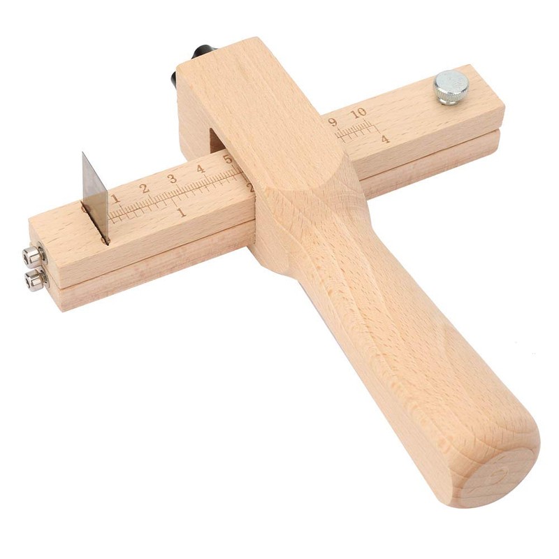 Leather Band Cutting Tool Adjustable Wooden Hand Leather Craft Accessories