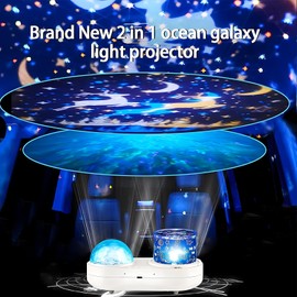 Ocean Kids Night Light Projector,360°Rotating Jellyfish Lamp Projector with 7 Films & Timer Sensory Lights,Baby Toddler Bedroom Ceiling Projector, Birthday Christmas Gifts for Children Adults
