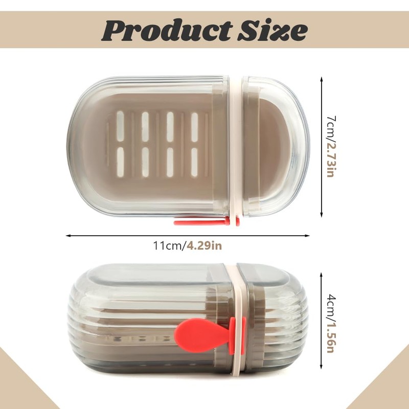 2Pcs Travel Soap Case, with Lid Leakproof Soap Container Portable