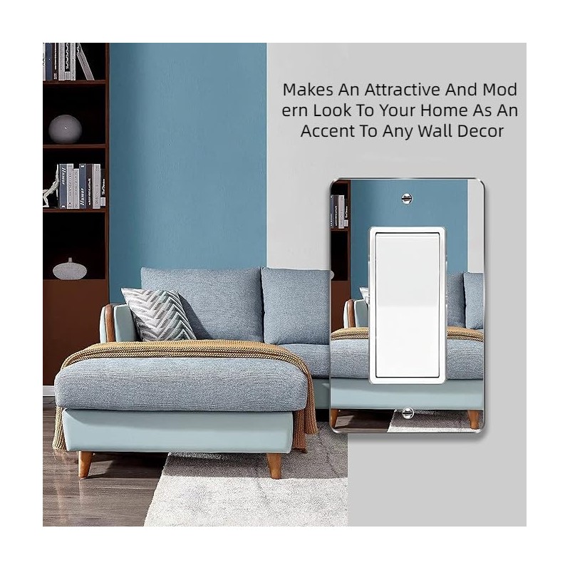 Generic Mirror Acrylic Single Rocker Light Switch Cover Decorative 1