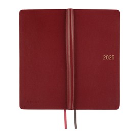 Almost Daily Notebook, 2025 Weeks, Fine Classic/Pomegranate, Weekly Notebook, Weekly Left, Slim Vertical