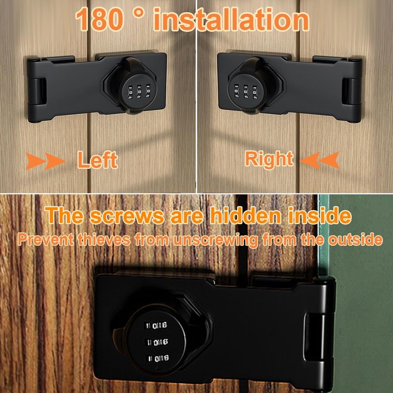 Closet Locks for Double Doors - Keyless Cabinet Lock with