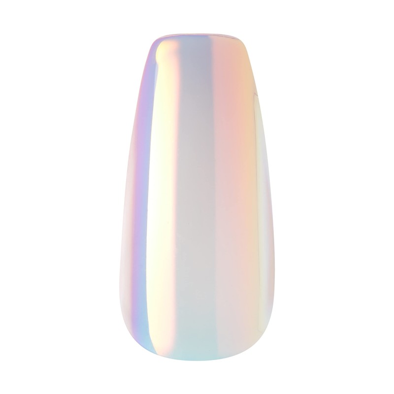 KISS Gel Fantasy Glue-On Nails Lavender Glitter Long Length Coffin