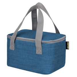 YUMINGUHC 6 Can Lunch Bag for Men Women Lunch Box Small Soft Side Cooler Bag Collapsible Insulated Thermal Tote for Work Travel Picnic Food Drink Cool Bag (Navy Blue)