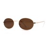 1990s Dad Shade Round Oval Metal Rim Sunglasses Gold Brown