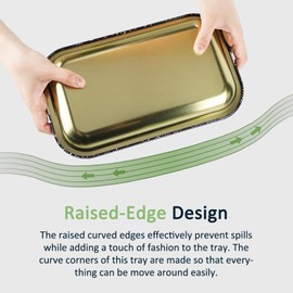 MATIHOOS Metal Tray with Magnetic Lid, Cute Decorative Tray, Ideal Storage for Home or Travel, 11 x 7 Inches (Black)