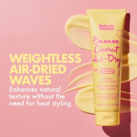 Umberto Giannini Banana Coconut Air Dry Cream 150ml - Weightless Curl Cream with Medium Hold