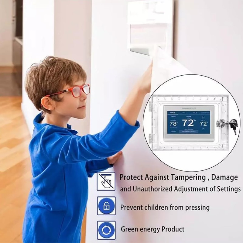 Thermostat Lock Box Acrylic Clear for Shield Widely Cover Large