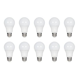 Satco S11411 9.5-Watt A19 LED Light Bulbs, 60-Watt Replacement, 5000K Natural Light, 760 Lumens, 10 Pack