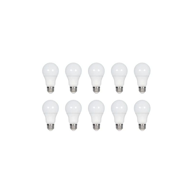 Satco S11411 9.5-Watt A19 LED Light Bulbs, 60-Watt Replacement, 5000K