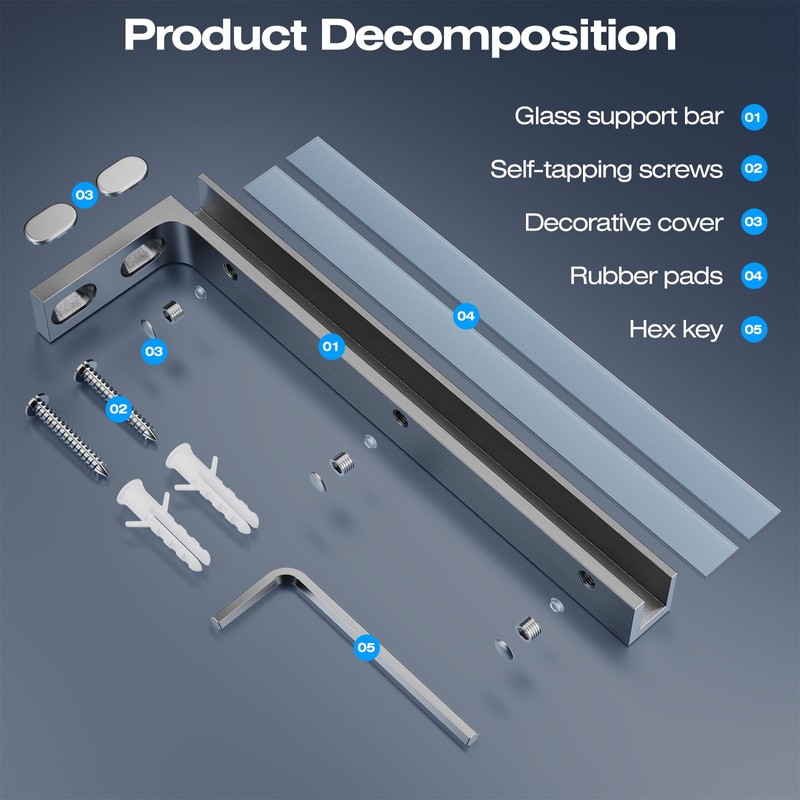 Heavy Duty Fixed Glass Clamp Support Bracket for Frameless Shower