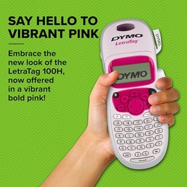 DYMO LetraTag LT-100H - Etiquetadora estética de mano, impresora de etiquetas de teclado ABC con pantalla LCD de 13 caracteres fácil de usar, ideal pa