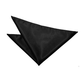 Weddecor Men's Satin Handkerchief Pocket Square Plain Handkerchief - Soft Polyester Handkerchief Beautiful Fashion Accessories for Christmas Party, Wedding, Formal Occasions, black