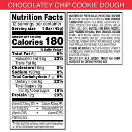 Special K Kellogg's Special K Protein Bars, Meal Replacement, Protein Snacks, Value Size, Chocolatey Chip Cookie Dough, 19 oz (1 Pack 12 Count)