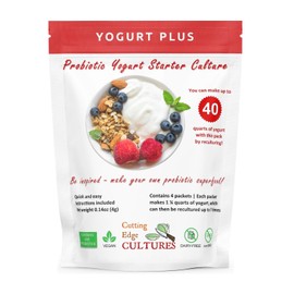 Cutting Edge Cultures Yogurt Plus Probiotic L. Reuteri B. Longum L Plantarum Starter 4 Grams 4 Packets