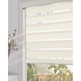 Persilux Blackout Zebra Blinds for Windows (22" W x 72" H, Beige) Cordless Zebra Shades for Indoor Windows, Sheer Shades Thermal Insulated Blinds with Upgraded Cassette, Roller Window Shades for Home