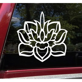 Minglewood Trading Soft Pink - Lotus Flower Vinyl Decal - Sacred Bean of India Yoga Buddha - Die Cut Sticker - 6w x 6h inches