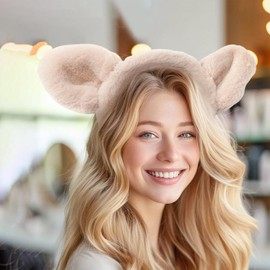 Bear Headband,Fuzzy Plush Bear Ears Hairband | Hair Headband for Face Washing Skincare Makeup, Women Girls Hair Accessories
