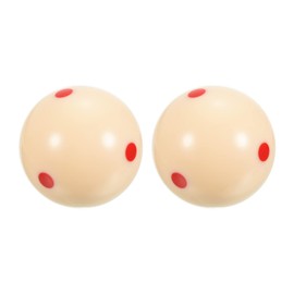 PATIKIL 2-1/4" Pool-Billiard Cue Ball with Red 6 Dots, 2 Pack Pro Cup Cue Ball Practice Training Pool Ball for Billiard Room Game Room, Beige