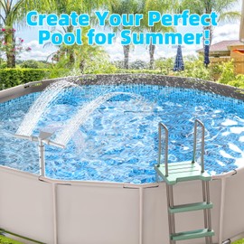 Pool Fountain for Above and In-Ground Pools, XJUGEZ 360° adjustable Dual Mode Waterfall pool sprinkler fountain, pressure and height adjustable pool accessories for ground pools, multi-size interfaces