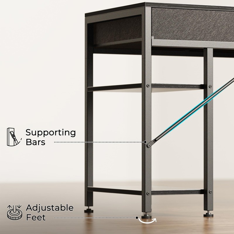 Huuger Computer Desk with 6 Drawers, 54 Inch Office Desk