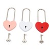 3pcs Heart Shaped Padlock with 3 Keys Rustproof Zinc Alloy