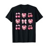 Pink Bow Cherry square Cute Valentine Pink Bow T-Shirt
