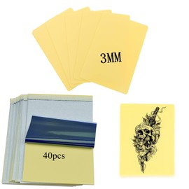 Tattoo Practice Skins 3MM with Transfer Paper - 45Pcs Thick Fake Skin and Stencil Paper Kit Includes 40Pcs Tattoo Papers and 5Pcs Double Sided Blank Tattoos Skin Practice 3mm