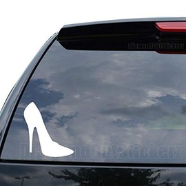 DiamondCutStickerz Women Fashion HIGH Heel Shoe Decal Sticker Car Truck Motorcycle Window Bumper Laptop Wall Decor - Size (05 inch / 13 cm Tall) - Color (Gloss Black)