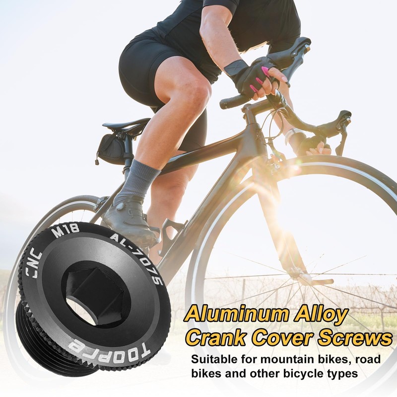 sourcing map 2pcs Bike Crank Cover Screw M18 Aluminum Alloy