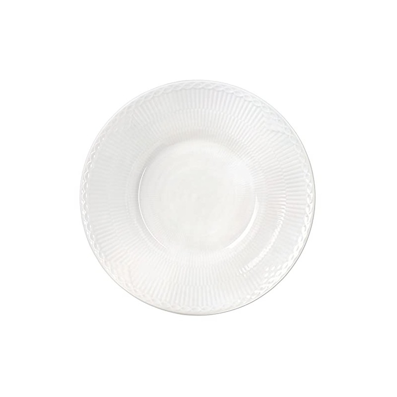 Royal Copenhagen 1061054 White Fluted Half Lace Deep Plate, Deep