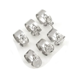 Sttiafay 6 Pieces Ankle Rings Set Cute Butterflies Flower Charm Statement Rings Stacking Midi Finger Rings Vintage Adjustable Open Band Ring Set Jewellery for Women and Teenage Girls, Metal