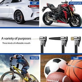 MINYII Tire Inflator Portable Air Compressor - 150PSI Cordless Air Pump for Car Tires with Pressure Gauge LED Light, Electric Bike Tire Pump for Car Motorcycle Bicycle Ball, Car Accessories