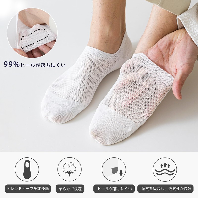 Caudblor Men's Ultra Thin Mesh Seamless Socks, Breathable, Sweat Absorbent,