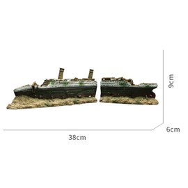 WDOPEN - Aquarium Titanic Shipwreck Decorations, Resin Material Shipwreck Shipwreck Shipwreck Hideaway House Aquarium Landscaping Aquarium Decoration