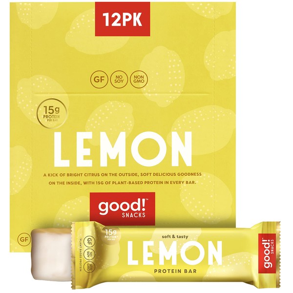 good! Snacks Vegan Lemon Protein Bar | Gluten-Free, Plant Based,
