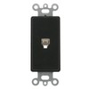 Leviton 40649-E Decora Insert, 6P4C, Screw Terminals, Black