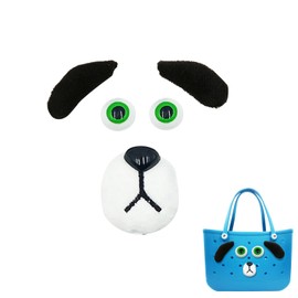 FarwenC Cute Puppy Bogg Bag Charms - Plush Decorative Accessories for Beach Tote Bags(Short Ears), Cotton, No Gemstone