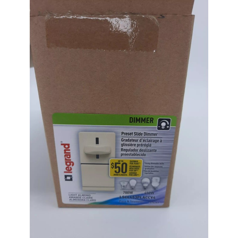 Legrand 4X Legrand Preset Slide Dimmer Switch Light Almond LSCL543PLACCV4