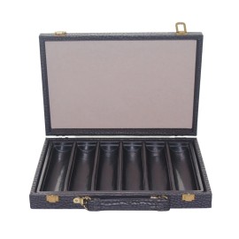 Black Vinyl Faux Leather Poker Chip Case 300 Chip Capacity NEW (cl3)
